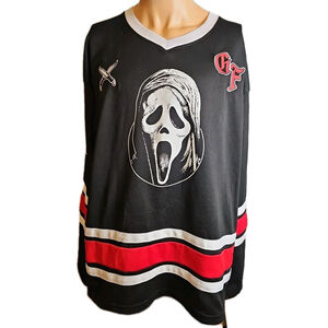 Scream Ghost Face Hockey Jersey Adult Sz XL Bioworld Black Red 96 Slasher Horror